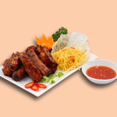 Cơm Sườn Que Nướng Mật Ong